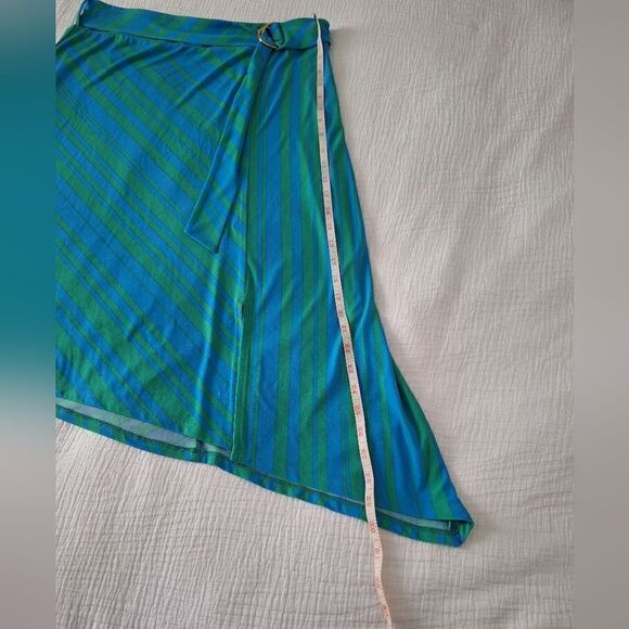 IMAN L striped skirt, belted assymetrical - Picture 12 of 13